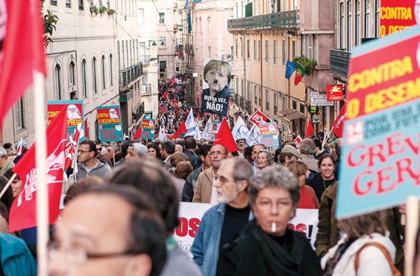 Protesti proti varčevanju v Lizboni