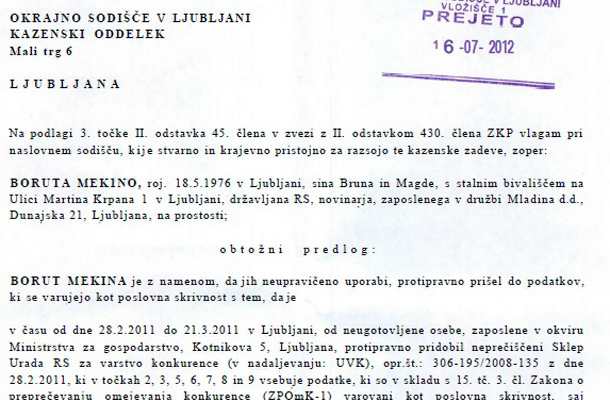Tožilstvo zahteva pregon novinarjev Mladine