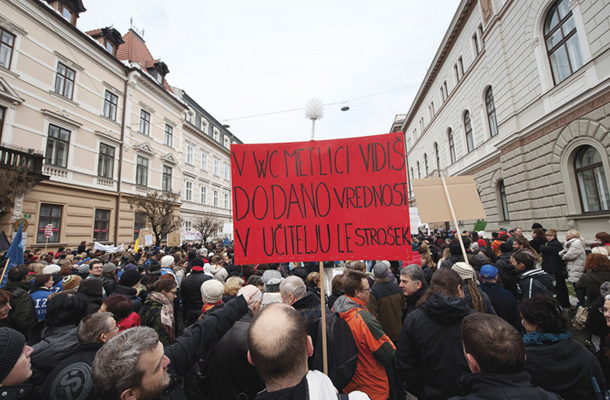Stavka javnega sektorja, Ljubljana, 23. januar 2013