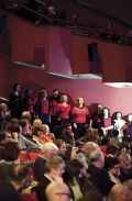 Nastop pevskega zbora Kombinat na javni tribuni Društva slovenskih pisateljev v Cankarjevem domu, 31. januarja 2013