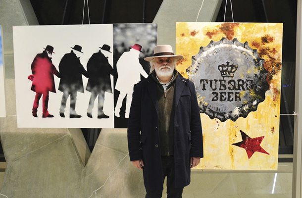 Avtor Vojko Tominc, odprtje razstave Graffit paint, Kristalna palača, LJ / Foto Patricija Rus