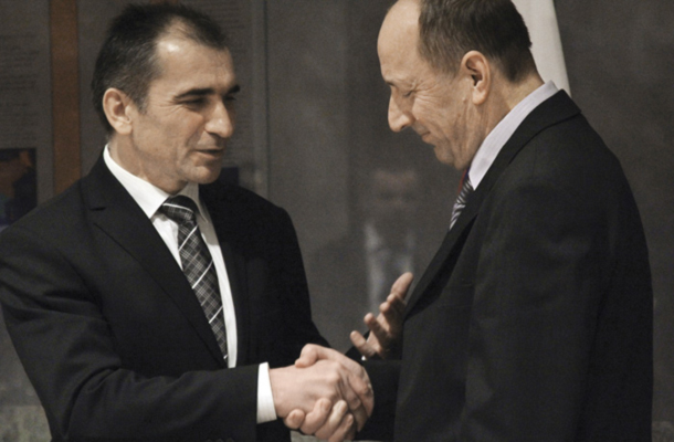 Stari začasni in novi »začasni« predsednik državnega zbora, Jakob Presečnik in Janko Veber