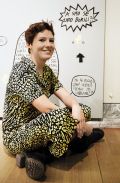 Avtorica Kaja Avberšek, stenska poslikava Živalska farma #33, Cankarjev dom, Ljubljana