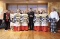 Bojan Požar levo za predsednikom Borutom Pahorjem ob obisku svetišča Meiji na Japonskem