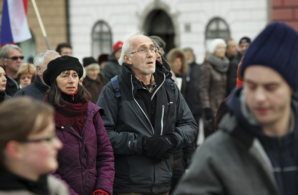 Franček Drenovec na 3. vseslovenski ljudski vstaji 8. februarja