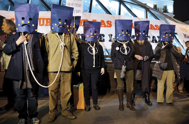 Demonstracije proti varčevalnim ukrepom evropske unije v Madridu, 16. marec 2013
