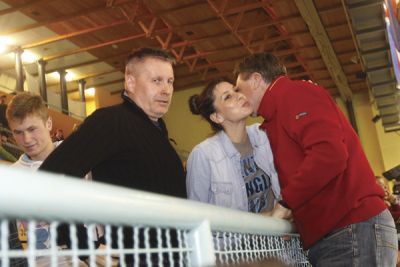 Zadovoljni oče Bojan Požar, hči Maša in predsednik Borut