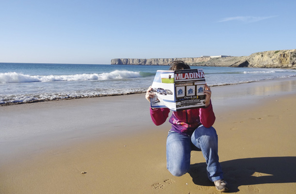 Na eni izmed peščenih plaž v Sagresu, Praia da Mareta, Portugalska / Foto M&M