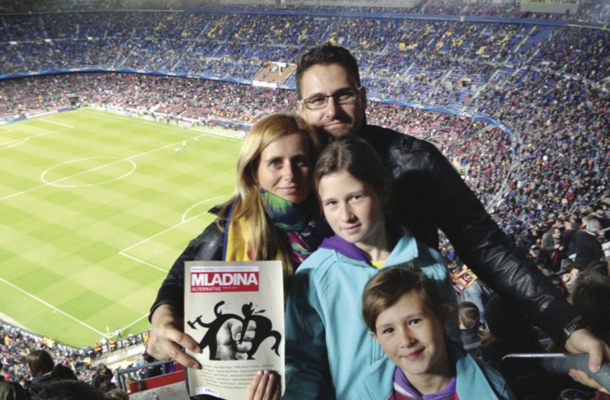 Polfinalna tekma na Camp Nou, Barcelona, Španija / Foto družina Pleteršek