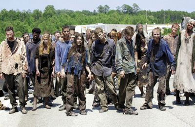 Zombiji v nadaljevanki Živi mrtveci