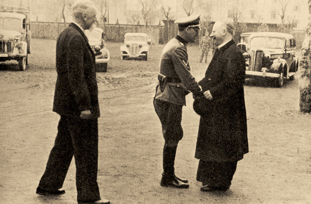 Škof Rožman, poveljnik domobrancev Rupnik in nemški general Rösener 