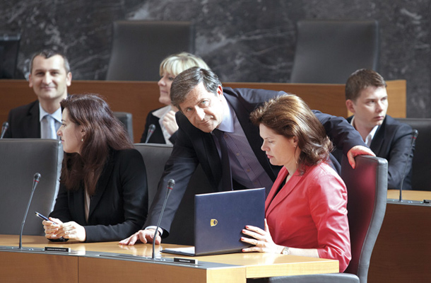 Minister Karl Erjavec in Alenka Bratušek 