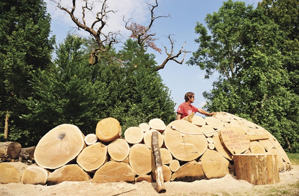 Novozelandski kipar Donald Buglass je podobno skulpturo kot v Kostanjevici oblikoval že v Južni Koreji na umetniškem bienalu Geumgang. Diplomiral je na umetniški akademiji v Sydneyju in na Univerzi v Tasmaniji. Poleg lesa uporablja tudi bolj efemerne materiale.