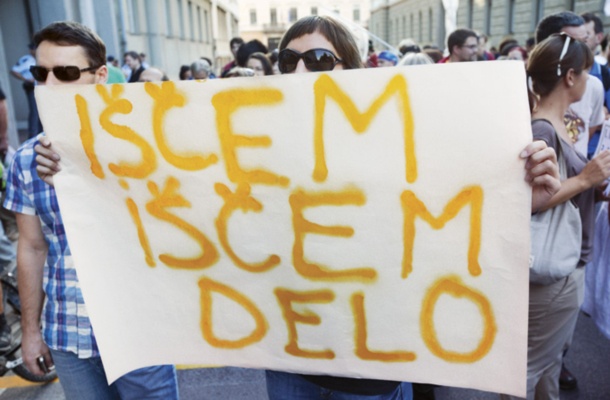 Protest pred poslopjem vlade, 5. september 2013