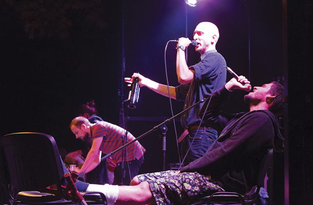 Dječaci (Vojko Vrućina, Ivo Sivo, Zondo), hiphop koncert, park Tabor, Ljubljana