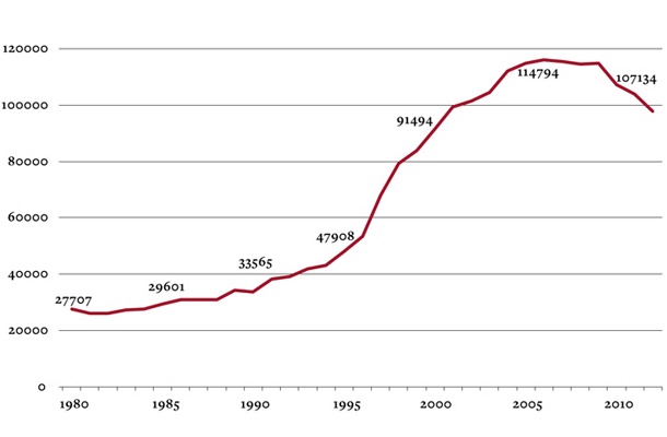 Skokovito povečevanje deleža mladih, ki obiskujejo fakultete, je posledica več dejavnikov. Od prepričanja, da diploma prinaša službo, do tega, da status študenta omogoča študentsko delo, ki je na trgu delovne sile izredno konkurenčno. Čeprav smo do tega odstotka morda prišli iz nečistih vzgibov, pa smo z njim že dosegli dolgoročne cilje, ki jih na poti v družbo znanja postavlja EU. Padec v zadnjih v letih je predvsem posledica demografskih dejavnikov, saj so generacije, rojene na koncu osemdesetih in na začetku devetdesetih let prejšnjega stoletja, manj številčne kot prejšnje in poznejše. (Vir: Surs)