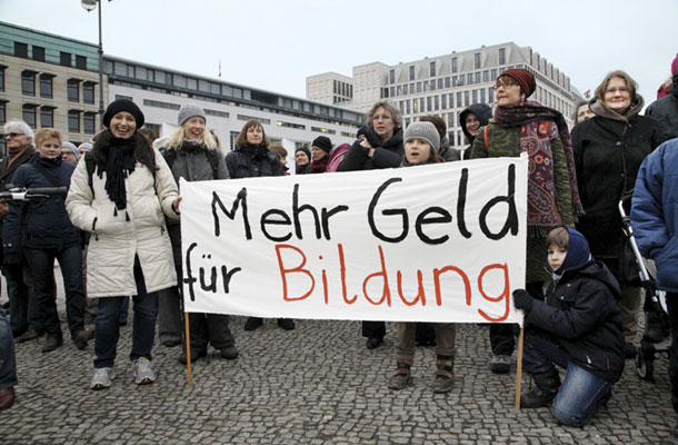 »Več denarja za izobraževanje«: Berlin 8. marca 2013