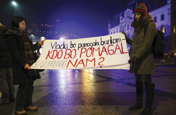 Protest proti korupciji v Ljubljani 5. decembra 2013 
