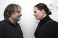 Vinko Möderndorfer in Katja Perat, debatno-pesniški večer Viharji v sodobni slovenski poeziji, Trubarjeva hiša literature, Ljubljana