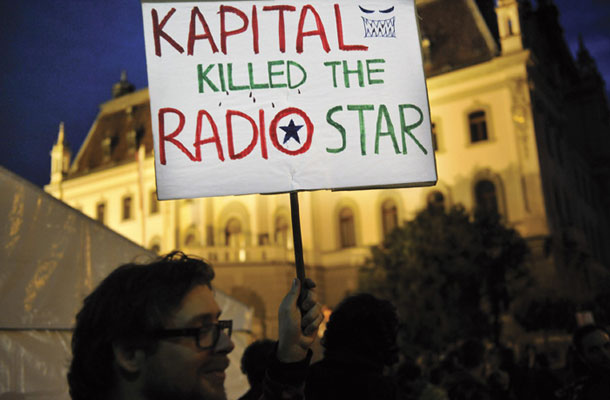 Protestni shod za ohranitev Radia Študent 24. oktobra 2013 v Ljubljani