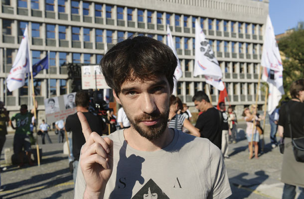 Miha na protestih v Ljubljani, 13. septembra 2013