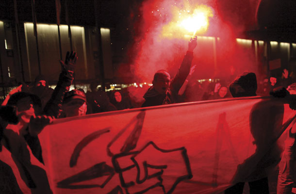 Neonacistična skupina na demonstracijah v Ljubljani novembra 2012