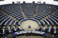 Prazen evropski parlament v Strasbourgu med zasedanjem o Ukrajini 12. marca 