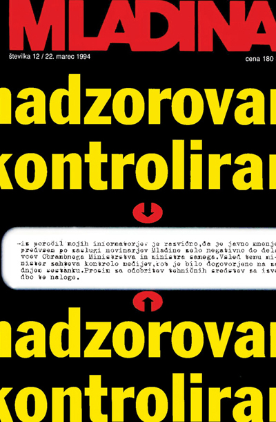 Naslovnica Mladine, ki je izšla dan po aretaciji Milana Smolnikarja 