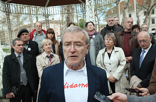Predstavitev kandidatne liste stranke Solidarnost za evropske volitve, v ospredju nosilec liste dr. Dušan Keber