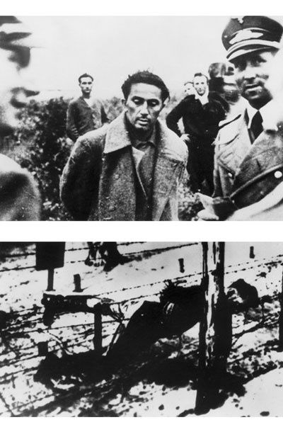 Stalinov sin Jakov: zgoraj leta 1941, ko so ga zajeli Nemci, in spodaj leta 1943, ko je storil samomor v taborišču. Oče ga ni želel zamenjati za ujetega nemškega generala.