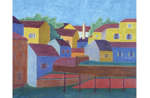 Pokrajina s hišami, 1956