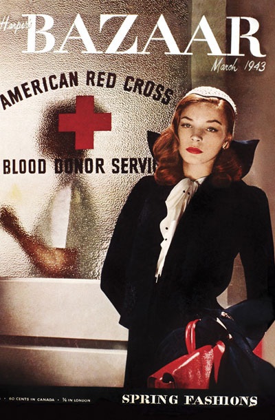 Betty Bacall alias Betty Joan Perske na naslovnici revije Harper’s Bazaar leta 1943