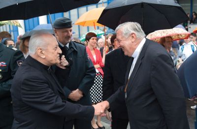 Srečanje kardinala Rodeta in bivšega nadškofa Urana ob otvoritvi prenovljenih prostorov Zavoda Svetega Stanislava v Šentvidu 1. septembra