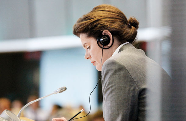 Alenka Bratušek med zaslišanjem v odboru evropskega parlamenta