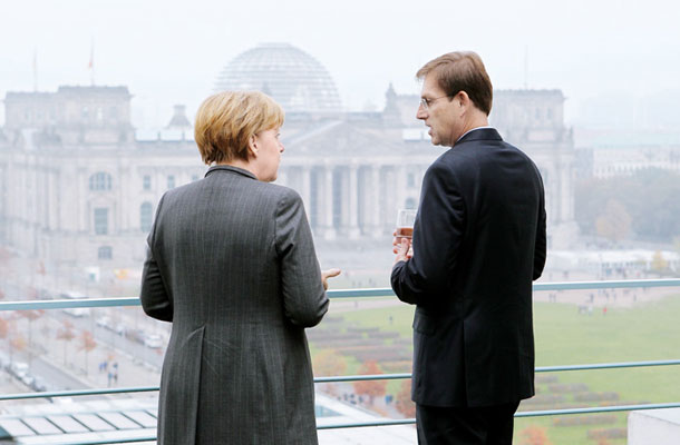 Zgleden učenec na obisku pri gospe Merkel