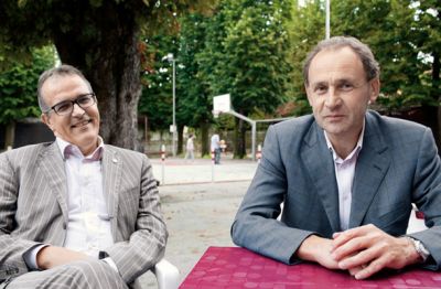 Adriano Kovačič, predsednik, in Sergio Stancich, nekdanji predsednik Zadružne kraške banke