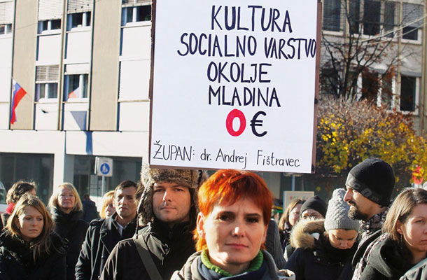 Protest proti varčevanju v mariborski občini