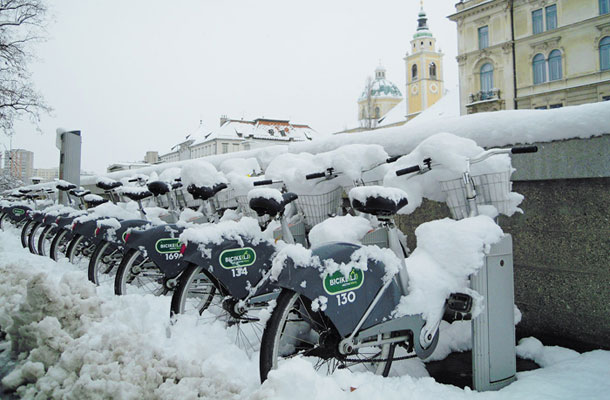 Ljubljanski pogled na sneg