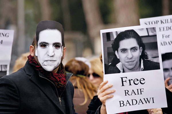Demonstracije v podporo zaprtemu Savdijcu Raifu Badaviju 