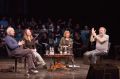 Filozofi Mladen Dolar, Alenka Zupančič in Slavoj Žižek z Jelo Krečič, Festival Fabula, SNG Drama, Ljubljana