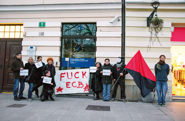 Shod solidarnosti s frankfurtskimi protestniki proti ECB, Breg, Ljubljana