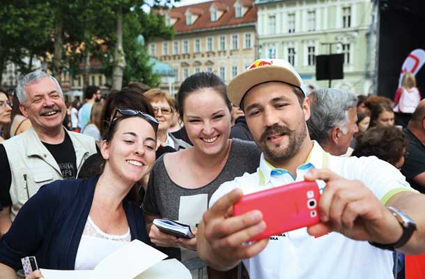 Dan šampionov, Smučarska zveza Slovenije, Kongresni trg, Ljubljana:Selfi Filip Flisar