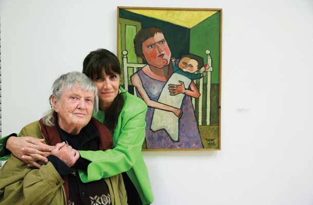 Avtorica in njena hči Ejti Štih, Melita Vovk: Risbe, slike in grafike, Bežigrajska galerija 2, Ljubljana