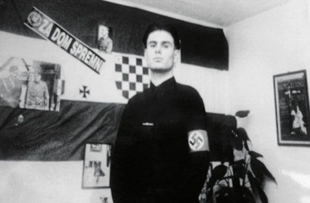 Mladi Velimir Bujanec v nacistični uniformi