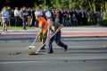 Čistilna enota na vojaški paradi v Zagrebu