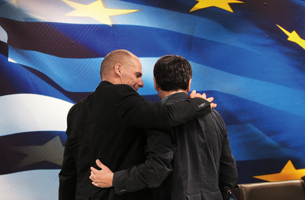 Bivši in sedanji finančni minister: Janis Varufakis in Evklid Cakalotos 