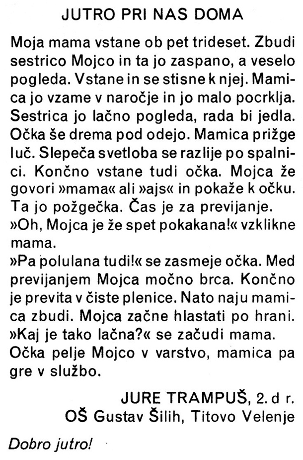 Objavljeni prispevek našega novinarja Jureta Trampuša