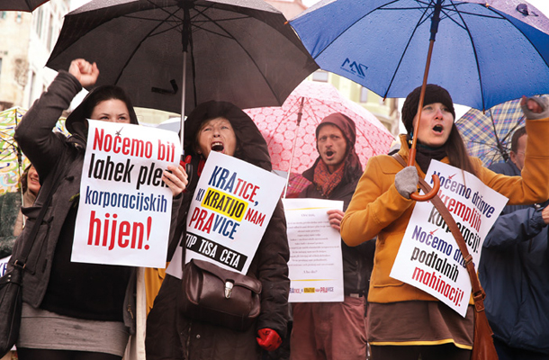 Protest proti tajnim trgovinskim sporazumom 