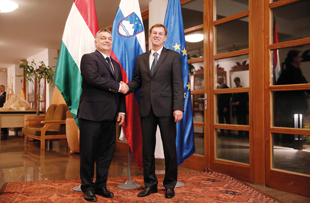 Desničar Viktor Orban in njegov slovenski kolega Miro Cerar