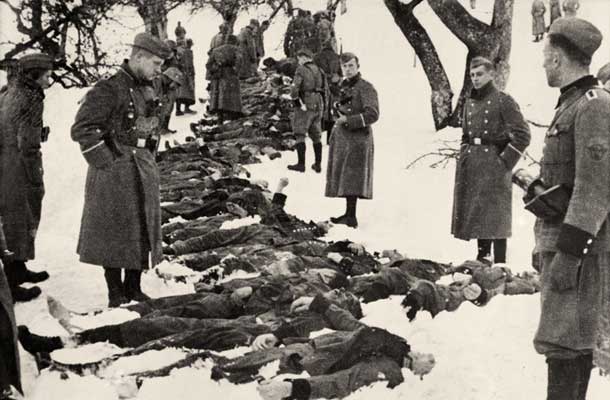 Pobiti nemški policisti v Rovtah v Selški dolini. 12. december 1941